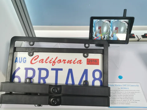5inch Solar Digital Wireless <strong>Car</strong> USA License Frame <strong>Car</strong> Reversing Aid Durable Rear View Camera