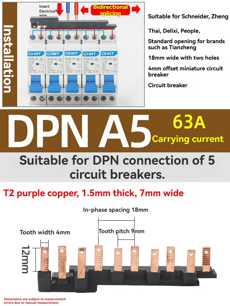 DPN A5 63A (connection for 5 1P MCBs)