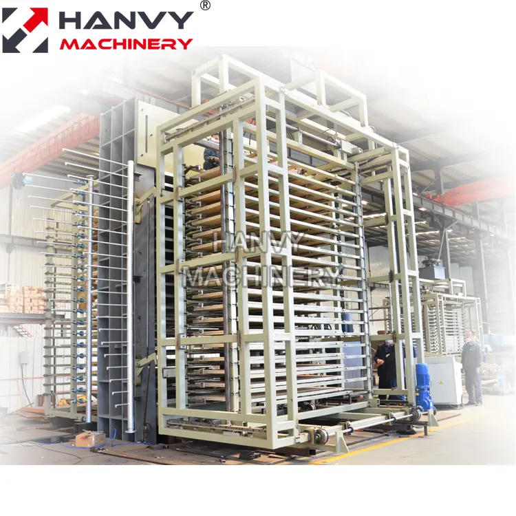 Hanvy madera contrachapada de 600Ton 4x8ft madera contrachapada caliente prensa para madera línea de producción