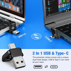 Clicker di controllo remoto presentatore Wireless 2-in-1 USB tipo C presentazione Powerpoint clicker con puntatore laser telecomando per mac - Product Image 5
