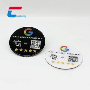 Logotipo personalizado Código QR NFC Etiqueta en blanco Tarjeta de Menú Digital Superficie epoxi Capa antimetal para mesa - Product Image 4