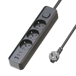 3 ACコンセント電気マルチマルチFRプラグ、1.4メートルケーブルタイプCUSB充電ポート - Product Image 3