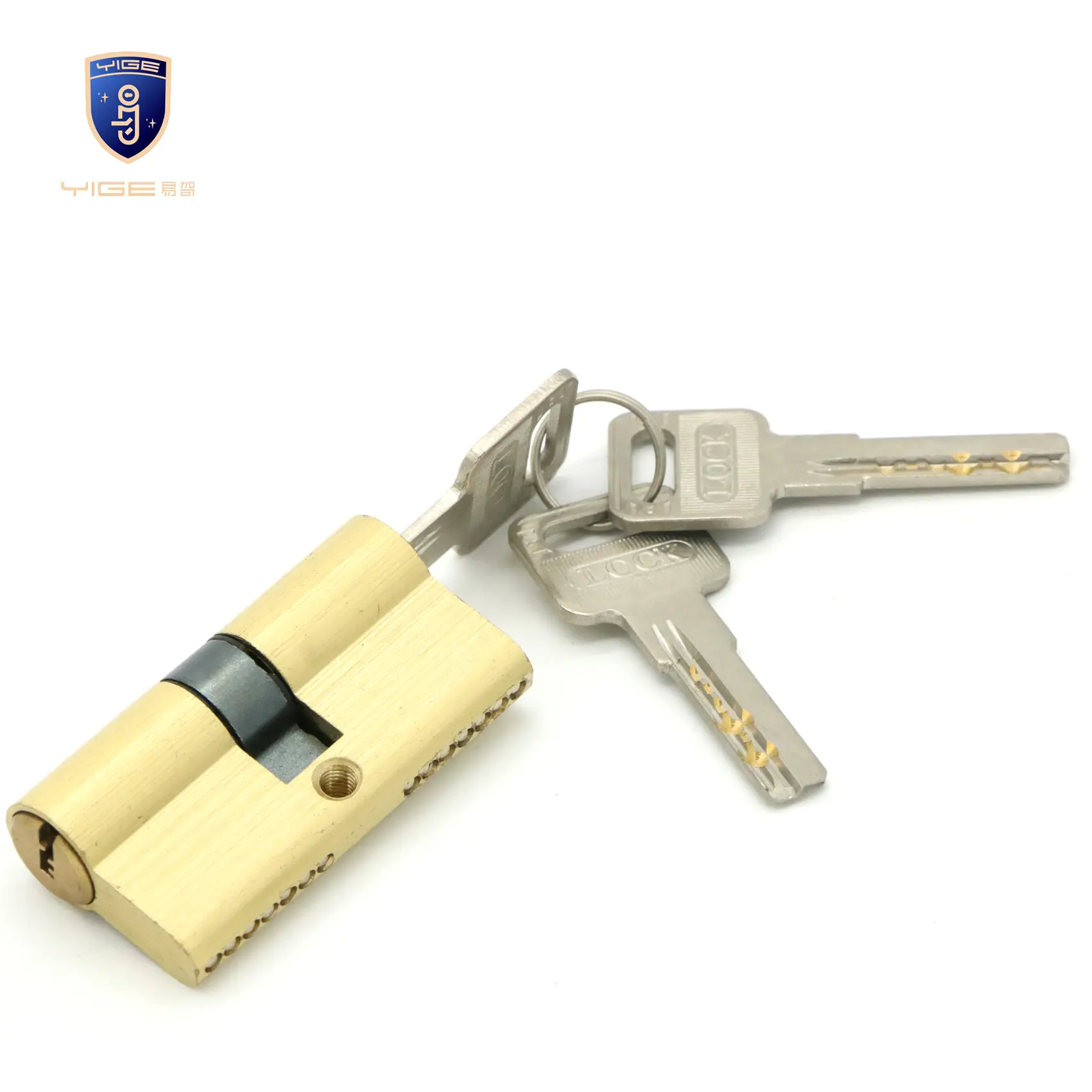 Güvenli çift açık kapı kilit silindiri alüminyum kapı kilit silindiri ana anahtar ile