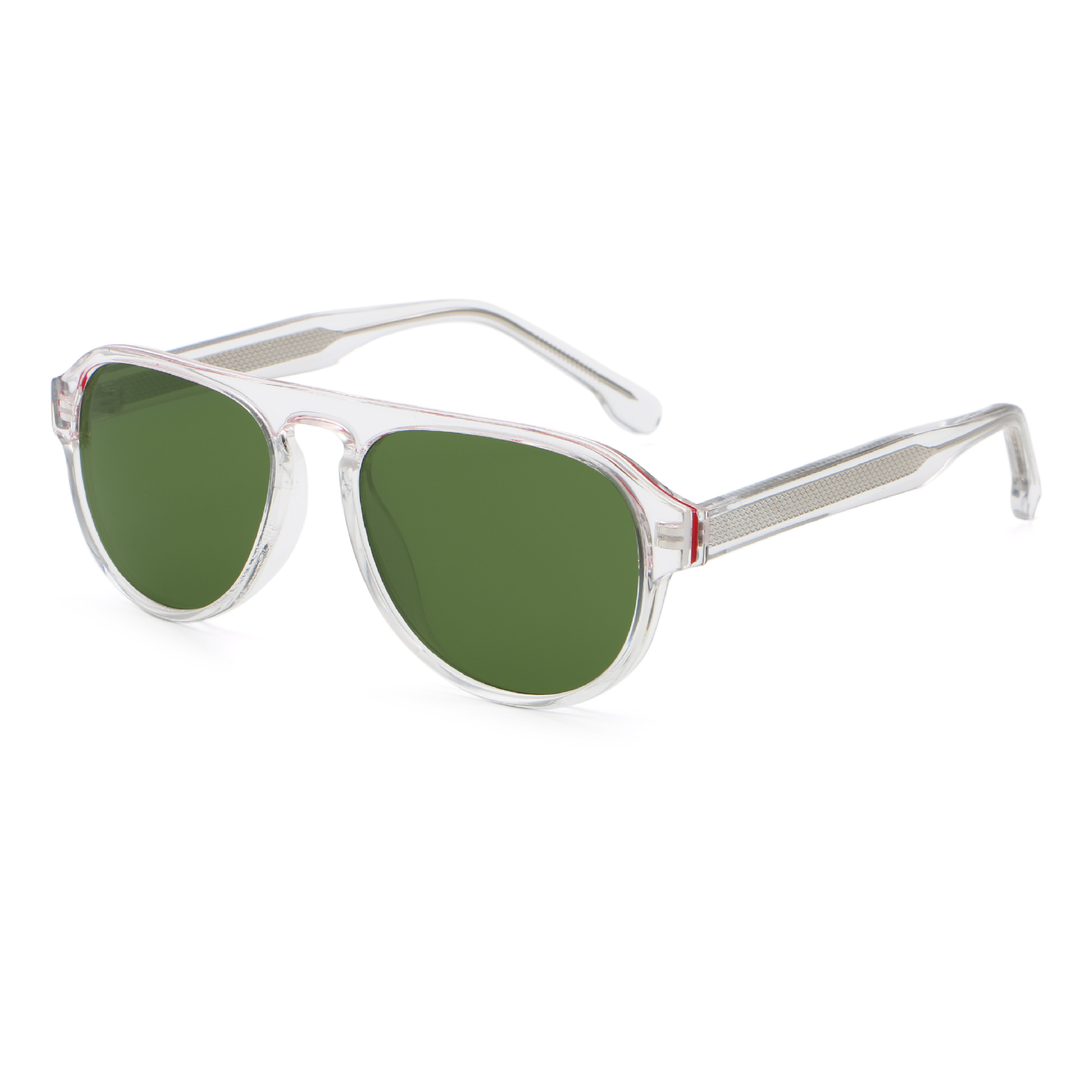 Transparent Frame + Dark Green Lenses