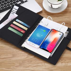 Bloc de notas de PU con disco U, nuevo diseño de innovación, cuaderno juurnal de hojas sueltas de carga inalámbrica para regalo en el mercado alemán, 2022 - Product Image 2