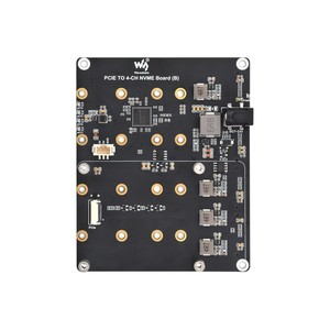 Placa adaptadora PCIe a 4-Ch M.2 para Raspberry Pi 5 compatible con unidades de estado sólido NVMe de 4 canales que alimentan Raspberry Pi 5 NVMe - Product Image 3
