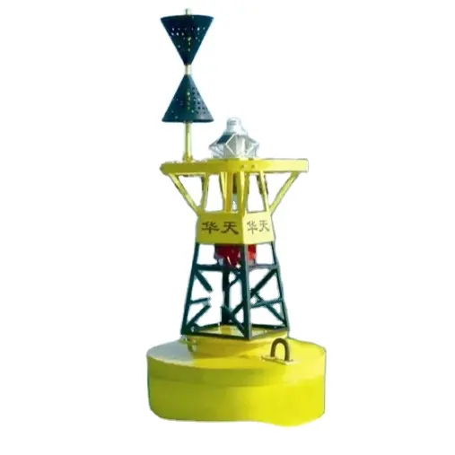 JB2100 2.1m dia Hijau Merah Kuning air navigasi pelampung laut dengan lampu sinyal surya