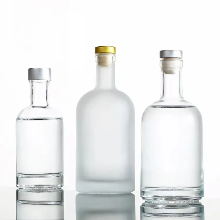 50 ml 100 ml transparentes Glas Wodka Spirituosen-Flasche leere Brandy-Lektor-Glasflasche Rum Weinglasflasche mit Kappe