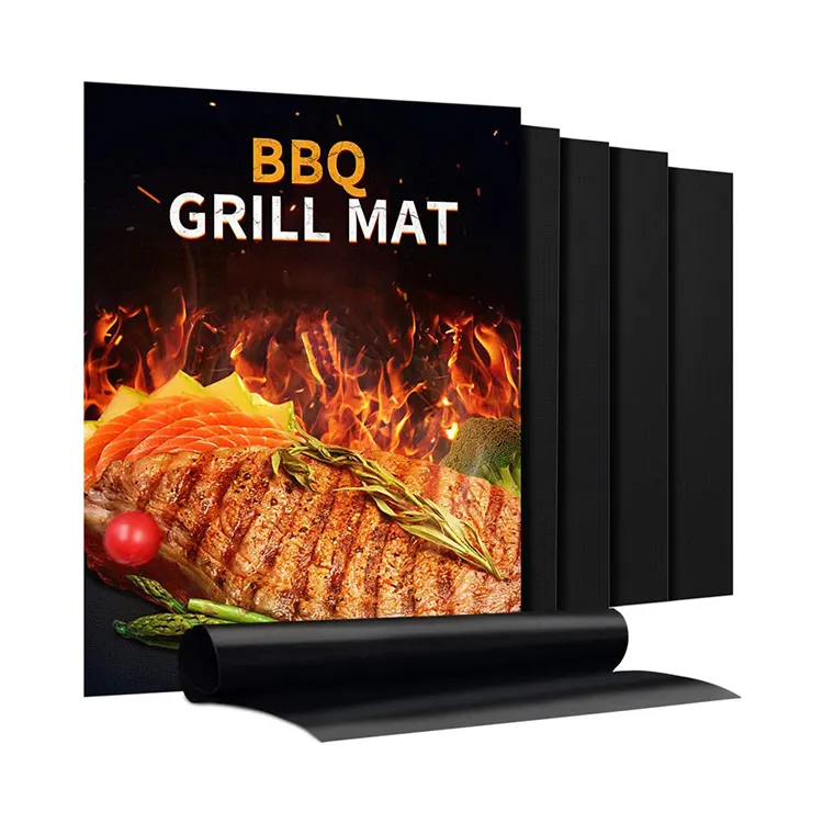 2019 Hot Selling Outdoor PTFE Barbeque Mat Easy Clean Custom BBQ Grill Mats