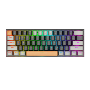 Teclas de teclado portátil PBT de 60% teclas, interruptores personalizados, retroiluminación RGB, miniteclado mecánico con cable para juegos de PC