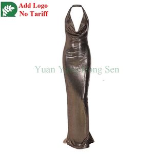 2025 new clothing fashion sexy collar backless slim hip temperament dress