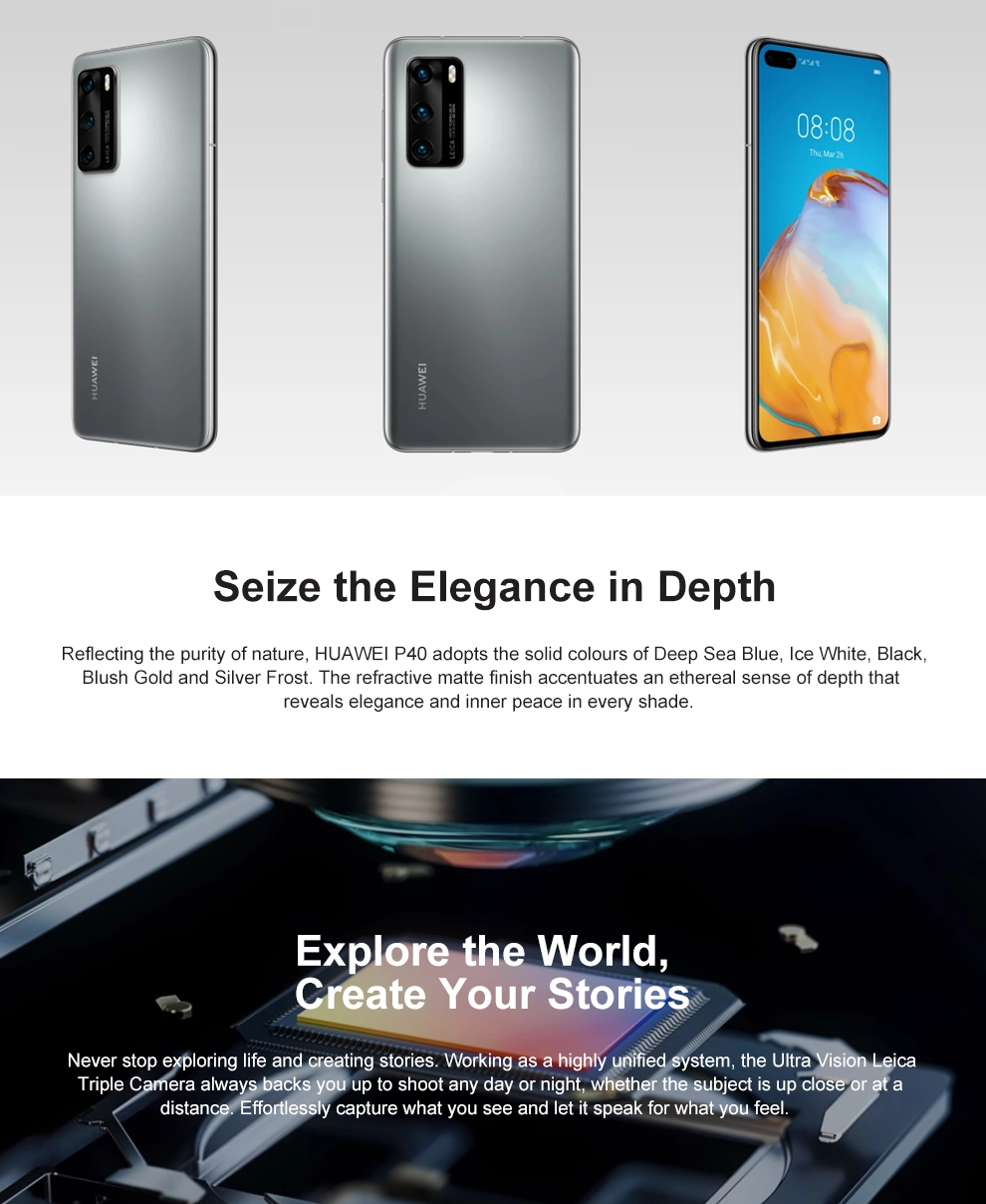 Original Huawei P40 PRO 5G Mobile Phone, 8GB RAM, 512GB