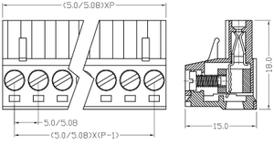 Enchufe el bloque de terminales Conectores de paso de 5,08mm Bloques de terminales PCB Componentes electrónicos 2-24P Reemplazo Phoenix MSTB2.5 2EDGK - Product Image 5