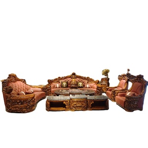 Divan sculpture canapé en bois Style américain canapé grande taille en bois sculpté et ensembles de canapés en cuir - Product Image 6