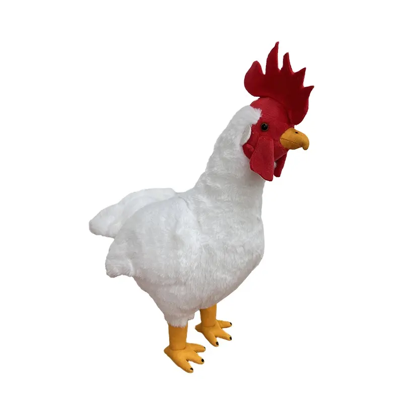 بيع بالجملة فروي واقعية دجاج أبيض أفخم لعب محشوة هدايا حيوانات للأطفال