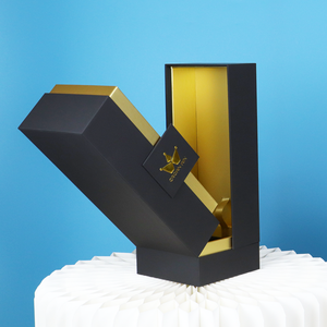 Vương miện giành chiến thắng tùy chỉnh vàng dập nóng logo đôi cửa Nước hoa Hộp Quà Tặng màu đen từ hộp quà tặng sang trọng bao bì hộp giấy - Product Image 2