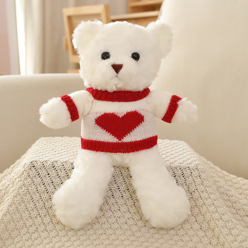 Maglione bianco - design a cuore - velluto rosa bianco