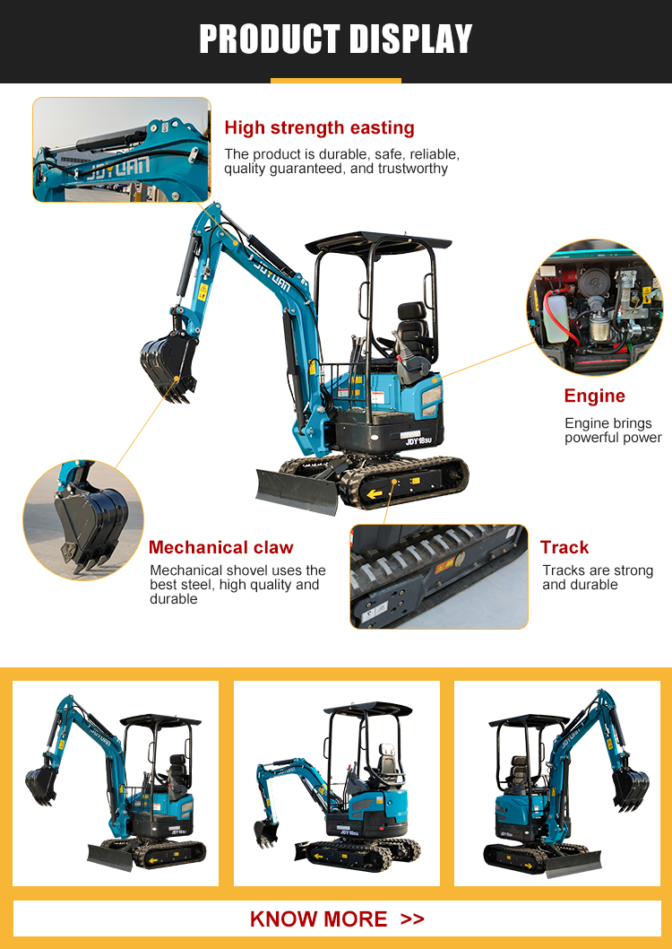 NEW product JDY18SU 1.8ton mini excavators Mini Digger Machinery