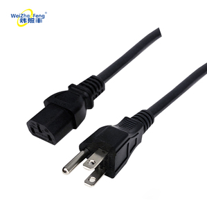 UL sertifikalı 3-Pin AC güç için fişli kablo 1.5 metre NEMA 1-15p erkek End ev bilgisayar ab CN abd standartları bakır IEC kadın yaptı - Product Image 1