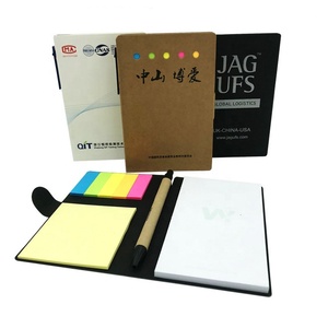 Bloc de notas reciclable escolar con respaldo personalizado con bolígrafo, Bloc de notas adhesivo con cubierta de papel Kraft - Product Image 2