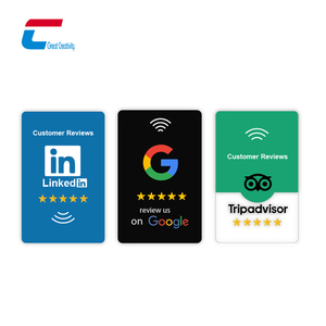 Custom Contactless Google Review NFC Key Card NTAG 213 Google NFC Notice Card With QR <strong>Code</strong> - Product Image 2