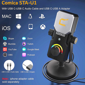 Comica STA-U1 USBマイク (RGBライトコンピューターコンデンサーマイク付き) YouTubeポッドキャスティング歌うストリーミング用 - Product Image 5