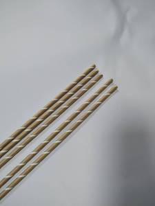 白色棕色条纹设计工厂健康无味无染料棕色天然牛皮纸吸管波巴吸管