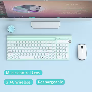 Langtu LT500 Wireless 2,4G Punk TECLADO y MOUSE SET Carga Silenciosa Computadora Laptop Office Keyboard - Product Image 3