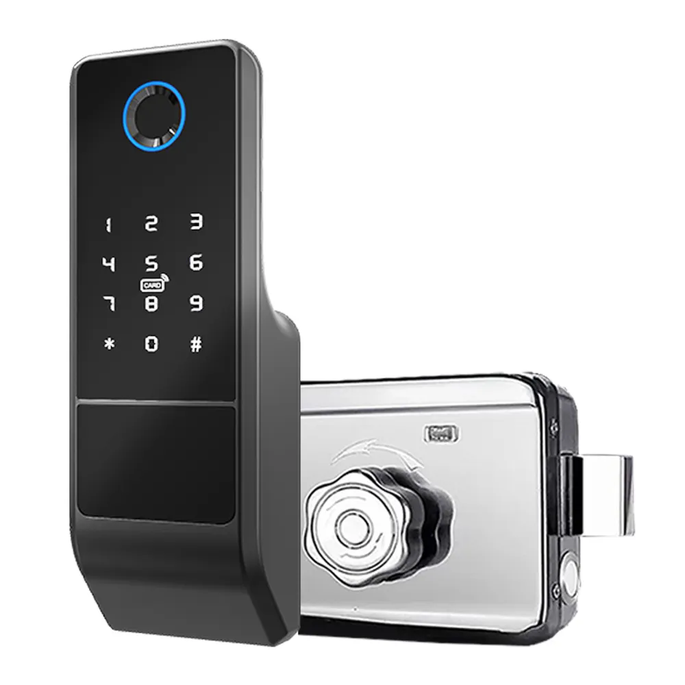 Cerradura biométrica Digital inteligente para puerta, dispositivo de cierre con huella Digital, WiFi, aplicación sin llave, Tuya