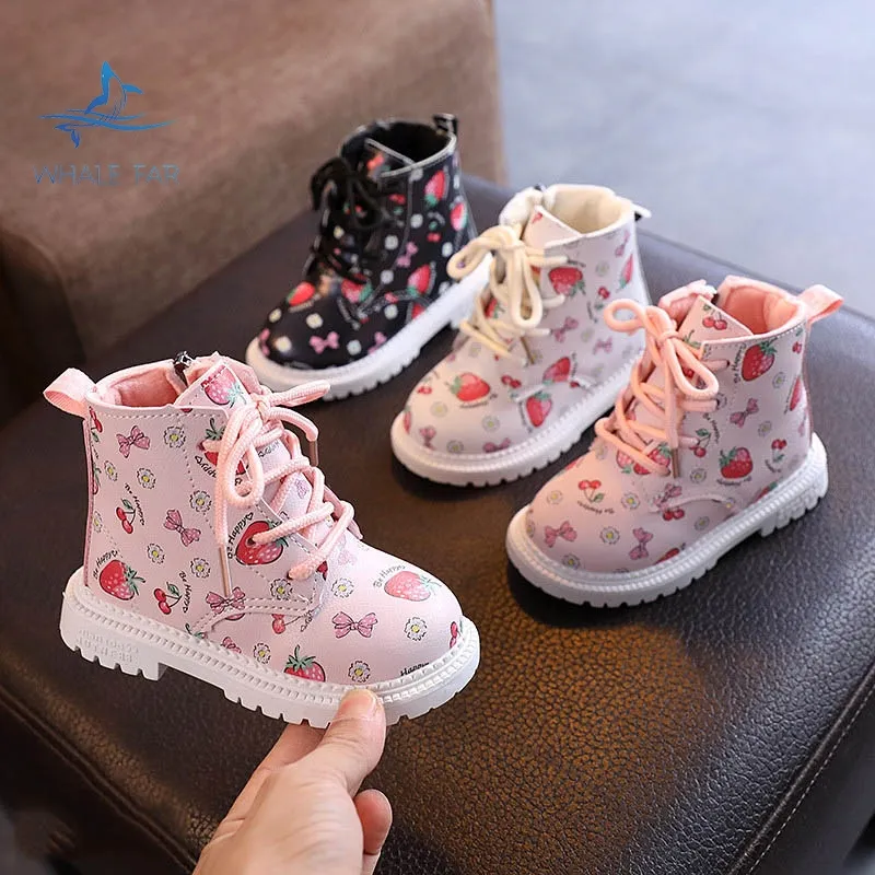 Chaussures imprimées de dessin animé pour bébé, bottes décontractées et chaudes pour enfants, à la mode, vente en gros