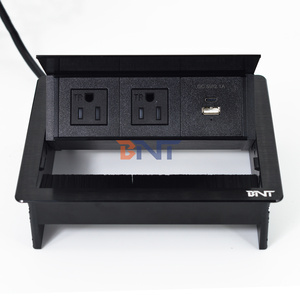 Hub de toma de corriente de mesa, 2 salidas de CA, múltiples tomas de corriente incorporadas, cubierta abatible PD20W 16A para conferencias de oficina de EE. UU. - Product Image 3