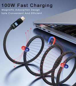 Usb C to Usb C <strong>Tidy</strong> Magnetic Absorption <strong>Cable</strong> Fast Charging 1000w Usb-c Phone Magnet Charger Magnetic <strong>Cable</strong> for Ip15 1M - Product Image 4