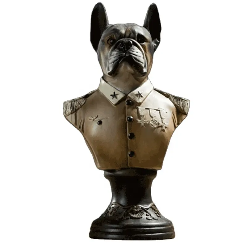 Polyresin büstü caz köpek el sanatları reçine zanaat köpek statü deco hayvan heykel