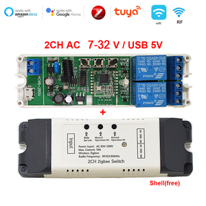 Zigbee 2CH Tuya Smart Switch modulo Smart life, DC 12V 24V 32V, 2 canali RF433 relè 2MQTT Gateway - Product Image 6