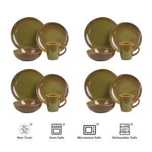 畅销家用陶瓷餐具豪华餐具套装复古反应釉亮瓷套装 - Product Image 1