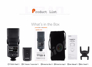 inlighttech Godox Thinklite相机闪光灯TT520II内置433兆赫无线信号，适用于宾得富士DSLR相机 - Product Image 5