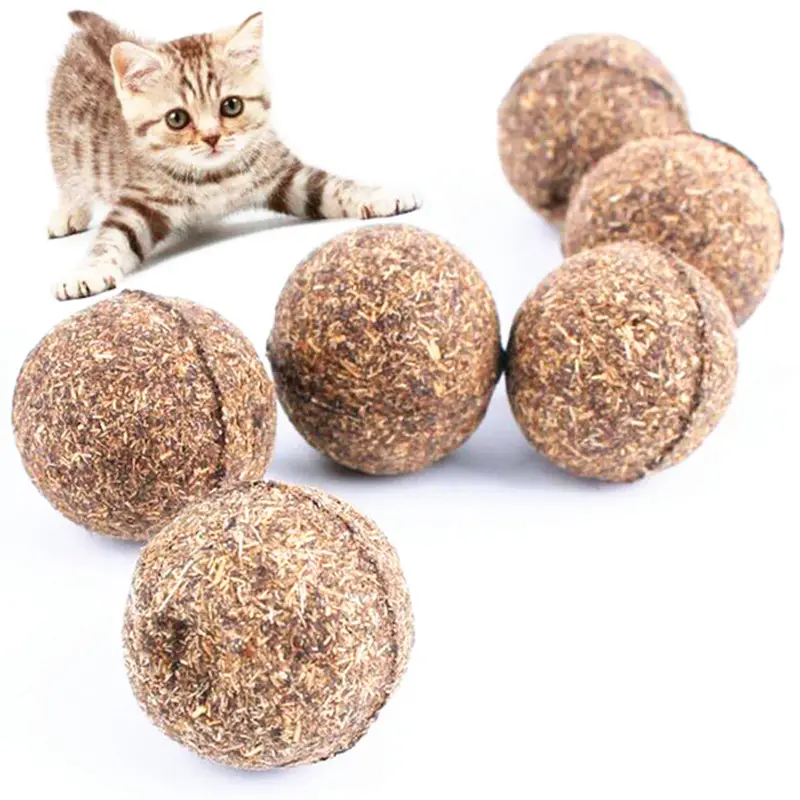 Cat Toy Natural Catnip Treat Ball Favor Home Chasing Pet Toys Healthy Safe 100% Edible Treating Cats Playing Cleaning Teeth Toy