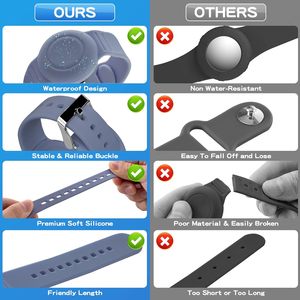 Không thấm nước airtag Vòng đeo tay cho trẻ em-Silicone mềm, Trọng lượng nhẹ GPS Tracker chủ (Chim Cánh Cụt & cá voi) - Product Image 3