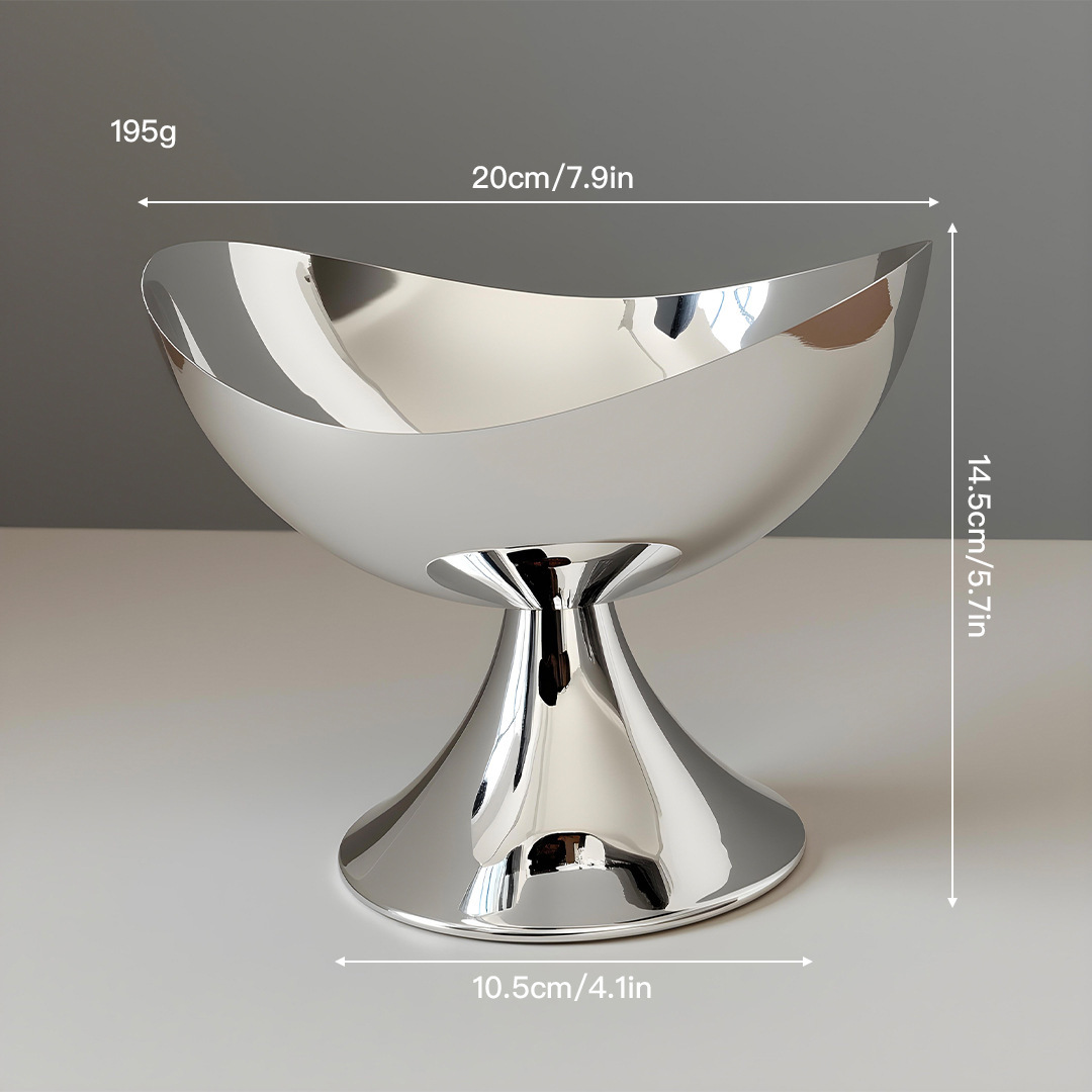 Large Silver-Plated Moon-Shaped Tray