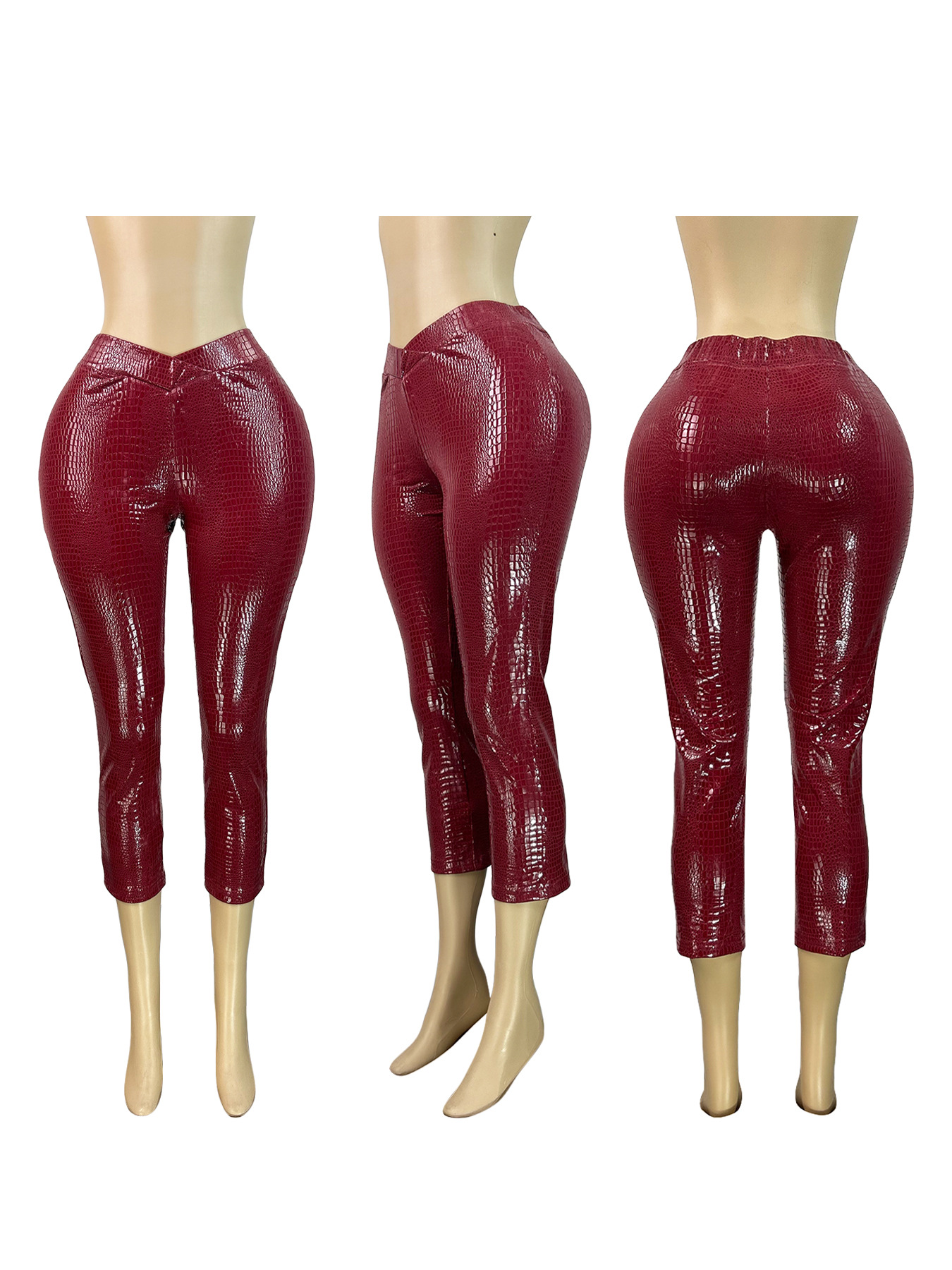 Z1202ST18 Red cropped pants