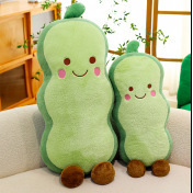 Long pea-shaped throw pillow