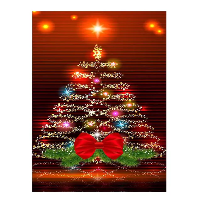 Christmas Diamond Painting, 5D Christmas Tree Full Drill Diamond Art Kit for Adults, DIY Christmas Gem Painting Set,