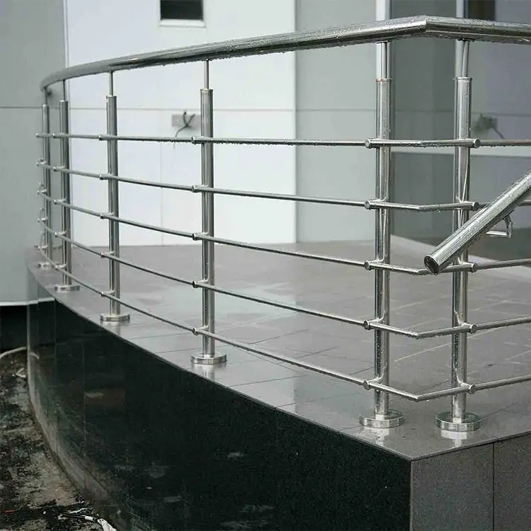 Riel elevador de acero inoxidable, barandilla de balaustrada, balcón, barandilla de tubería de acero inoxidable, 201, 304, 316