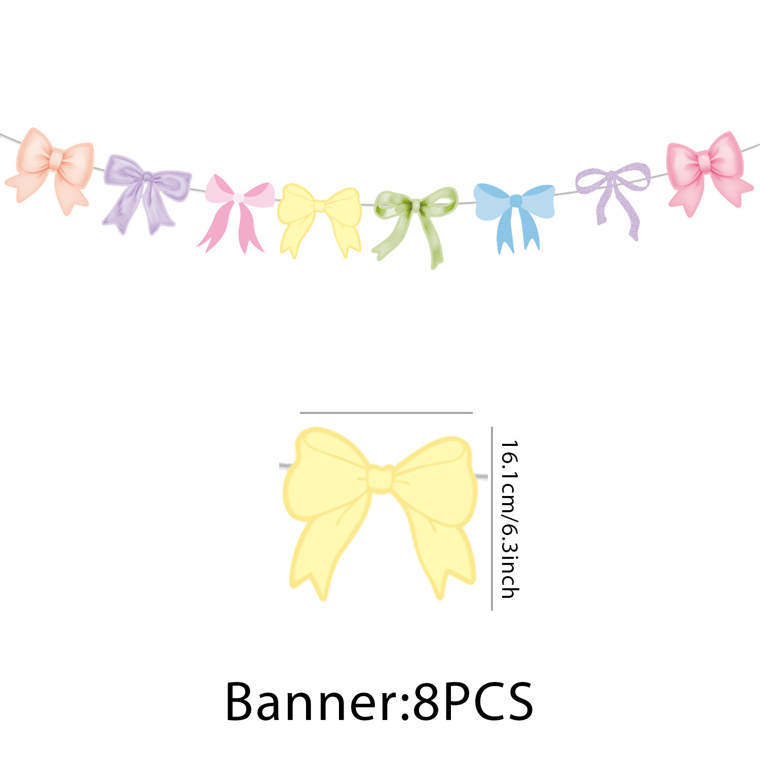 Bannière de noeud papillon coloré