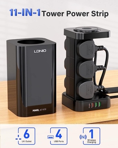LDNIO SKW6457 Power Extension Cord <strong>Multi</strong> <strong>Function</strong> Charger Tower <strong>Socket</strong> UK Power Strip <strong>with</strong> <strong>USB</strong> Tower Extension <strong>Socket</strong>