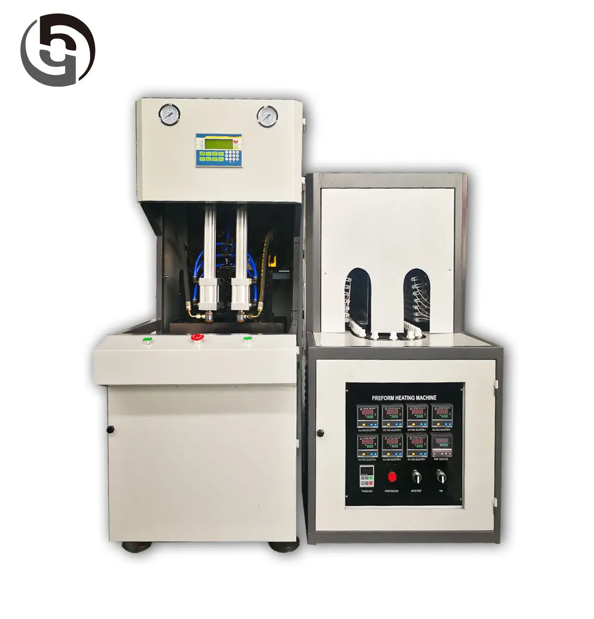 Semi-otomatis 500ml 1500ml PET /PC/PP botol 2 rongga blow molding mesin/900bpb blow molding