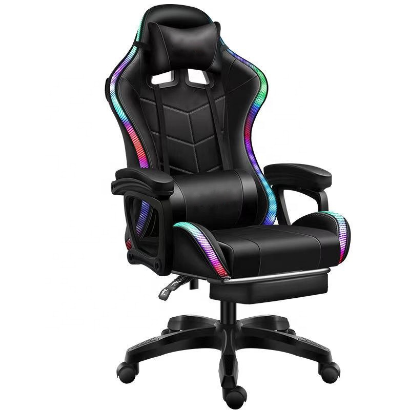 Noir complet + LED + Repose-pieds + Haut-parleur