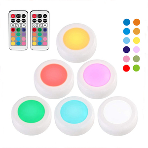 USB şarj edilebilir LED lamba Puck ışık şarj kabin led ışığı pil uzaktan ile kablosuz renk değiştirme puck ışıkları - Product Image 1