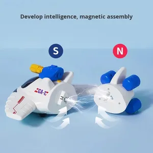 子供の5つの1つの変形ロボット車のおもちゃ磁気コンビネーションスプライシングメカプラスチック1:32スケール男の子の楽しみのために - Product Image 3