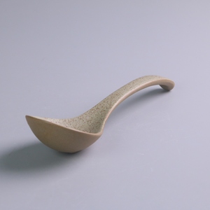 KHÁCH SẠN retro màu be gốm súp lớn phục vụ muỗng tùy chỉnh phong cách Nhật Bản không thể phá vỡ bữa tối sáng tạo đặt muỗng gạo dài - Product Image 5